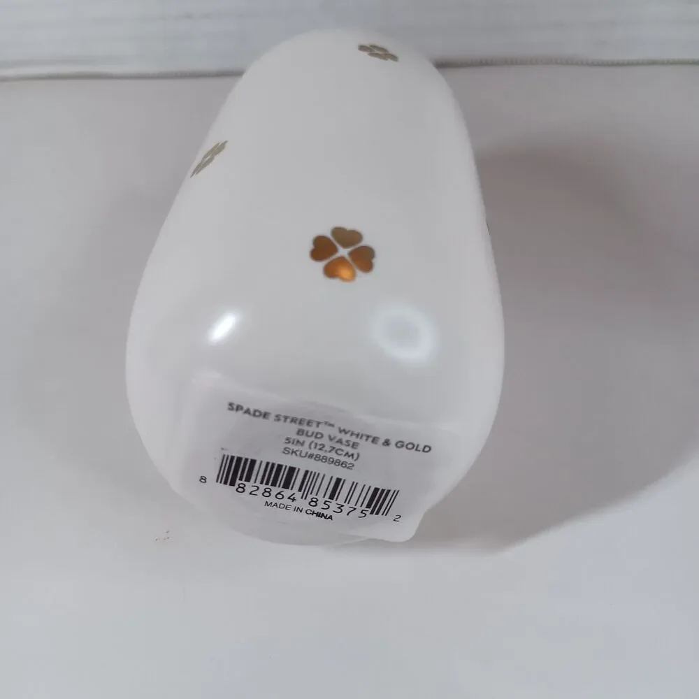Kate Spade New York Lenox Bud Vase Spade Street White Gold 5 